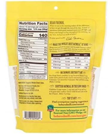 Bobs Red Mill Scottish Oatmeal Organic 567 Grams - Buy Online on GoSupps.com