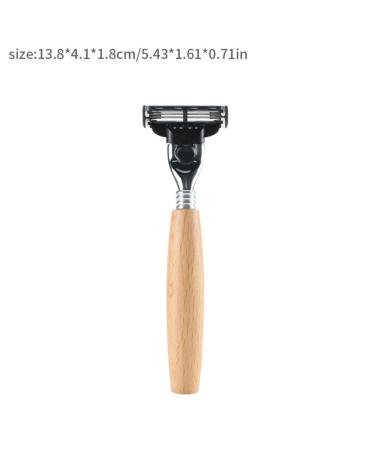 Safety Razor with Wood Handle | Double Edge Shaver for Men & Women | Reusable Portable Beard Cleaning Tool - Buy Online on GoSupps.com
