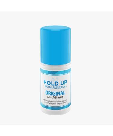 Hold Up Body Adhesive Original - Roll On Skin Adhesive for Compression Stockings Socks Clothing Costume Fashion Dance - Hypoallergenic & Skin-Friendly Formula Safe for Daily Use - 2 oz. Bottle