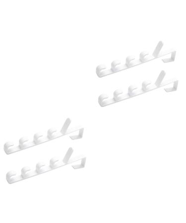 ULTECHNOVO 4 Pcs Towel Hooks Door Hanging Rack Multifunctional Hooks Five Sections Door Hanger 2pcsx2pcs Whitex2pcs