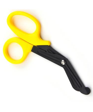 TKSE Bandage Scissors - Portable Multi-Purpose Scissors Made of Stainless Steel and PP for Home Emergency Use (Yellow)