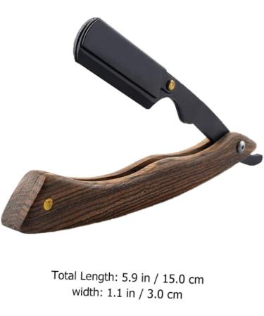 Didiseaon Wooden Razor Manual Shaver - Portable Clip-on Stainless Steel Eyebrow Trimmer | Old Fashioned Foldable Tool Holder for Precision Grooming - Buy Online on GoSupps.com