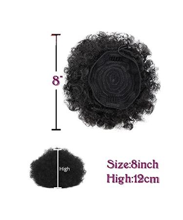 Natural Clip-In Afro Hair Bun - Jet Black & Purple Blue Synthetic Kinky Curly Puff Ponytail Extension for Women - 8 Inches - Buy Online on GoSupps.com