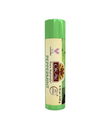 Okay lip balm tube peppermint Green 0.15 Ounce