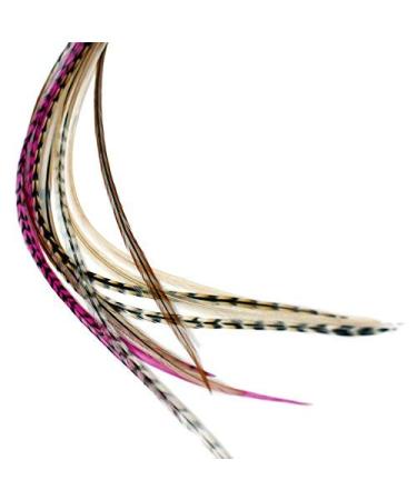Real Feather Hair Extensions - Pink Auburn (5 Feathers)