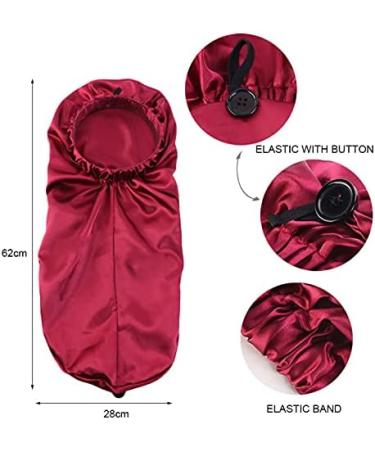 Women's Extra Large Satin Sleep Cap for Long Curly Hair - Long Satin Hair Bonnet for Sleeping - Hair Protection and Elastic Fit - Buy Online on GoSupps.com