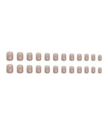 Justotry 24 PCs Nude Angular Press-On Nails - Glossy Monochrome Square French Artificial Nails for Nail Art - Short Pattern Design - Buy Online on GoSupps.com