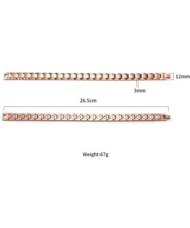 YINOX Men's Health Copper Magnetic Anklet for Arthritis - 26cm/12mm | Pain Relief & Wellness - Buy Online on GoSupps.com