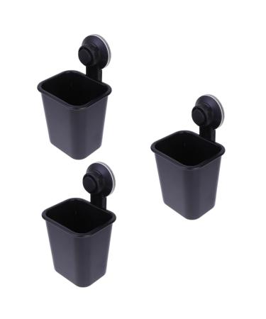 Zerodeko 3 pcs bathroom make-up locking specialist organizer toothbrush suction holder wall bracket for the bathroom wall brackets Electrical fabric razor electric shaver suction frame child suck blackx3st 17*11cmx3pcs