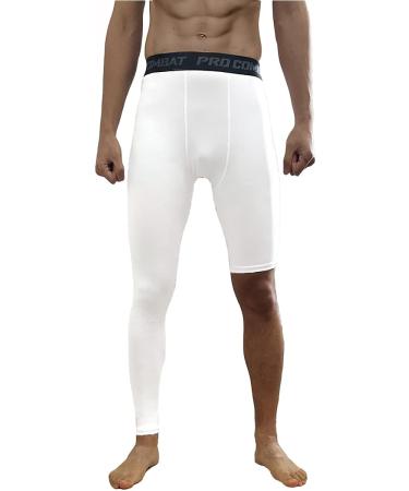 Jonscart One Leg Compression Tights Long Pants Basketball Sports Base Layer Underwear Active Tight White-right-long Large - Buy Online on GoSupps.com
