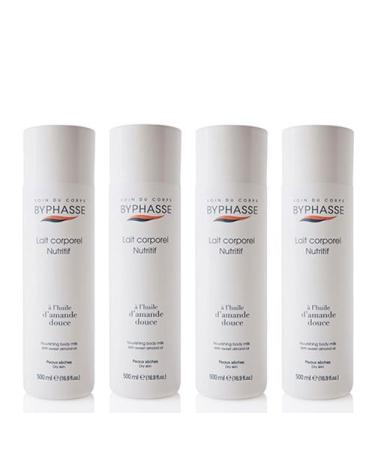 Byphasse Pack of 4 Nutritious Body Lotion with Sweet Almond Oil for Dry Skin - 500 ml