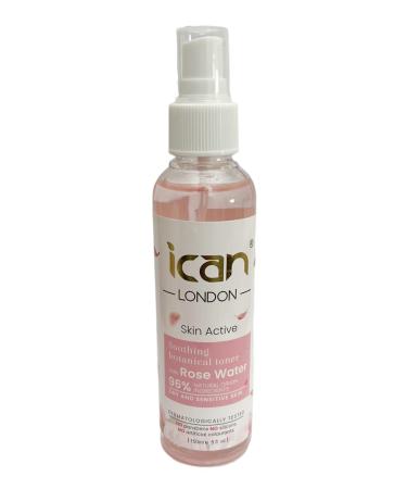ICAN LONDON SKIN ACTIVE SOOTHING BOTANICALS 100% PURE ROSE WATER MIST SPRAY 150ML PINK