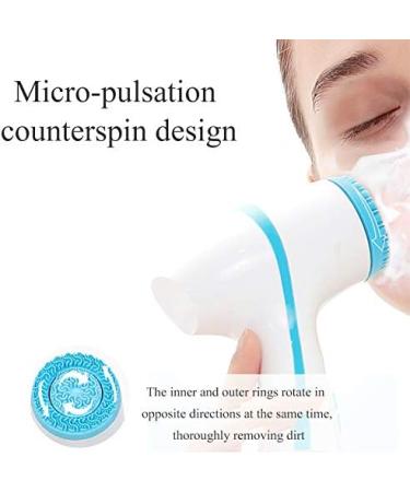 High-End Silicone Facial Cleansing Brush | Exfoliating & Blackhead Cleaning Pores | USB Electric Cleaning Brush (Blue) - Buy Online on GoSupps.com