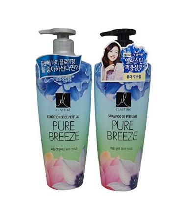 Elastine Perfumed Pure Breeze Hair Shampoo+Conditioner Set 600mlx2 - Buy Online on GoSupps.com