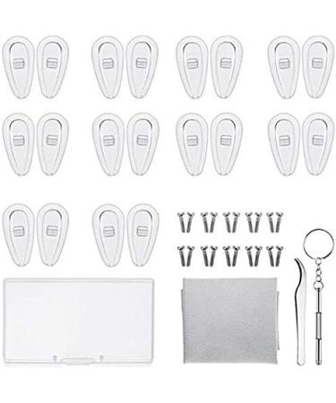 WUNDER Silicone Air Chamber Eyeglass Nose Pads - 10 Pairs Eyeglass Repair Kit with Screws & Mini Screwdriver for Comfortable Fit - Buy Online on GoSupps.com