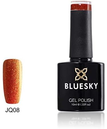 Bluesky Nail Gel Polish Orange Gold Fine Glitter Shimmer Pumpkin JQ08 UV LED Soak Off 10ml (Requires Drying Under LED/UV Lamp) - Buy Online on GoSupps.com