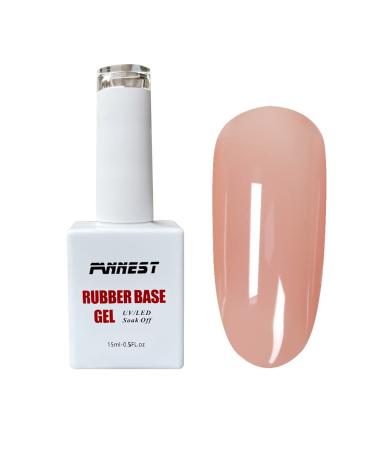 FANNEST Rubber Builder Base Gel For Nails in a Bottle Elastic Base Coat Sheer Clear Nude Pink Color Gel Nail Polish LED/UV Soak Off for Nail Strengthener/Extension Gel (Sheer Nude) QH207