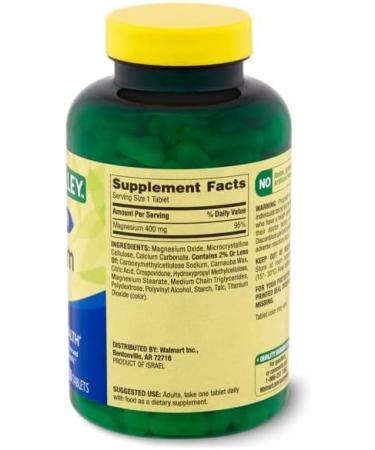 Spring Valley Magnesium 400mg 250 Tablets - High Potency Single Pack - Buy Online on GoSupps.com