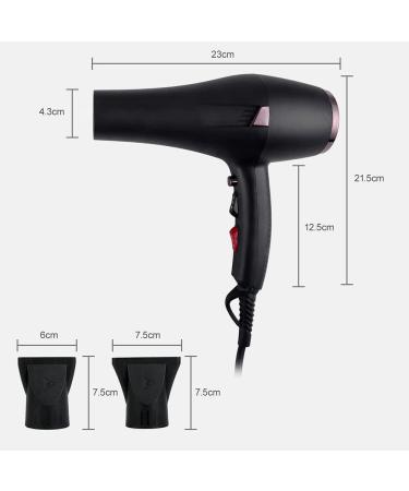 Hair Dryer Professional Ionic Hairdryer 2000W Salon Fast Blow Dryers 3 Heat 2 Speed Settings Low Noise Hairdryer Powerful AC Motor with Hair Nozzle Fast Drying for Home and Salon Men and Women Small - Buy Online on GoSupps.com
