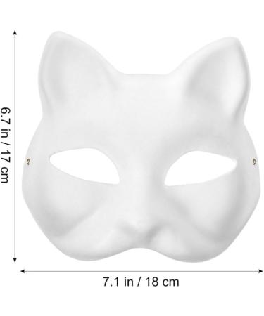 Magiclulu Cat Mask - 2 Pcs Therian White Paper Fox & Wolf Masks for Masquerade Cosplay | DIY Costumes - Buy Online on GoSupps.com