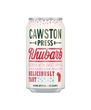 Cawston Press Fizzy Juice Drink (330ml x 24 cans) | All Natural - Gluten Free - Low Calorie - Vegan - No Added Sugar (Rhubarb)