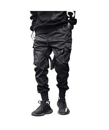 Aelfric Eden Mens Joggers Pants Long Multi-Pockets Outdoor Fashion Casual Jogging Cool Pant with Drawstring Black Medium
