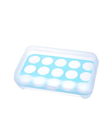 DOITOOL 15 Egg Holder for Refrigerator Egg Holder Bin Fridge Egg Storer Eggs Egg Tray Household Storage Box Blue medium