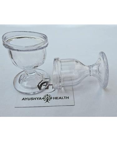 AYUSHYA HEALTH Transparent Eye Wash Cups - Set of 2 | Eye Shaped Rim for Rinse, Cleansing & Irritation Relief | Includes Storage Container - Buy Online on GoSupps.com