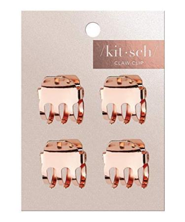 Kitsch Small Hair Clips for Women - Recycled Plastic Mini Claw Clips | Tiny Jaw Clip for Thin Hair - 4 Pcs Rose Gold - Buy Online on GoSupps.com