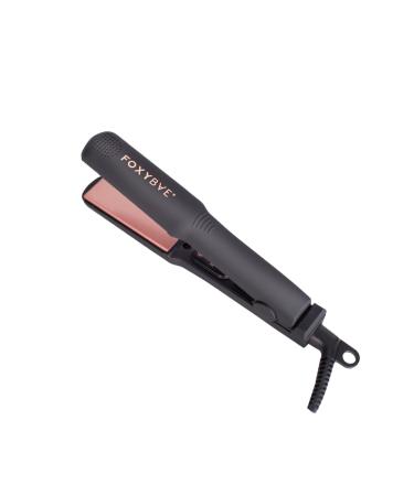 FoxyBae Mini Flat Iron Hair Straightener - for Travel | Dual Voltage Mini Hair Straightener | For Frizz-free and Healthy Sleek Hair | Small Flat Iron for Short Hair | Rose Gold Collection 1.75 Inch Black - Rose Gold