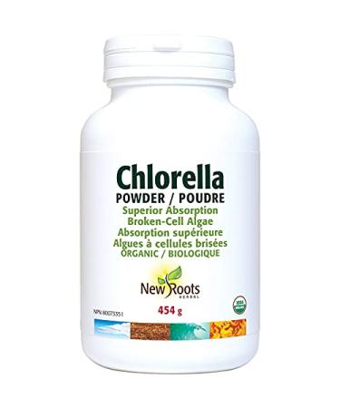 New Roots Herbal - Organic Chlorella 454g Powder - Clean Green Superfood - Broken-Cell Algae for Superior Absorption - Antioxidant 454 g (Pack of 1)