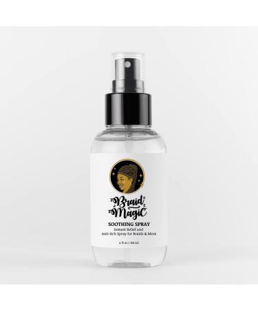 Braid Magic Soothing Spray (4oz) - Vegan  Natural Relief for Itchy Scalps - Ideal for Braids  Cornrows  Twists and Weaves  with Organic Essential Oils