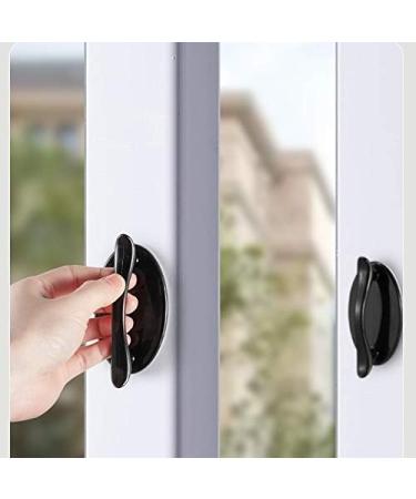 4 pcs Round Safety Handle Glass Door Wardrobe Cupboard Drawer Invisible Hole-Free Self-Adhesive Handle Home Hardware Supplies (Color : Black) - Buy Online on GoSupps.com