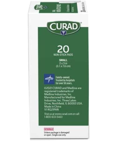 Curad Non-Stick Pads 2x3 Inch (5.1x7.6 cm) - 20 Count | Non-Adherent Wound Dressing - Buy Online on GoSupps.com