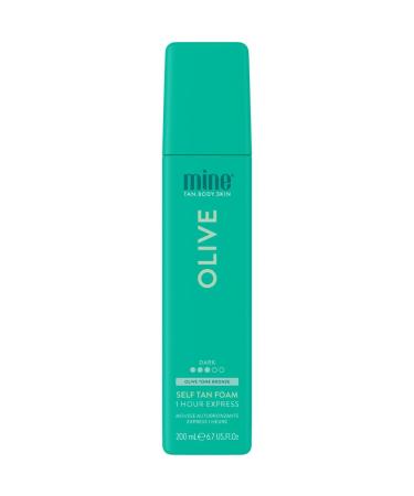 Minetan Olive Self Tan Foam | Color Base Collection - Dark Olive Bronze Finish 1 Hour Express Face & Body Fake Tanner Complements All Skintones Vegan & Paraben Free 6.7 Fl Oz