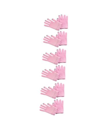 minkissy Moisturizing Spa Gloves 6 Pairs Moisturizing Gloves Miss Moisturiser Pink Polyester White Gloves Touch Screen Hand Gloves