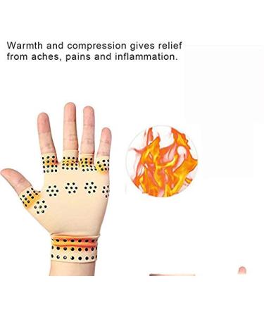 Adult Magnetic Therapy Gloves for Arthritis | Fingerless Joint Pain Relief - 1 Pair - Buy Online on GoSupps.com