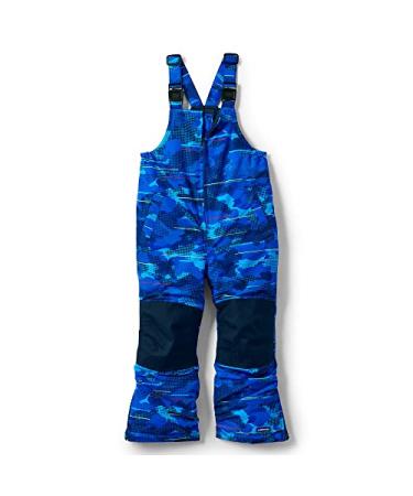 Lands' End Kids Slim Squall Waterproof Iron Knee Bib Snow Pants 14 Cobalt Camo