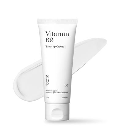 NATURAL DERMA PROJECT Vitamin B9 Tone-up cream for natural look | VEGAN  CRUELTY FREE  Calming with Madecassoside  Hydrating Base for make up | 65ml