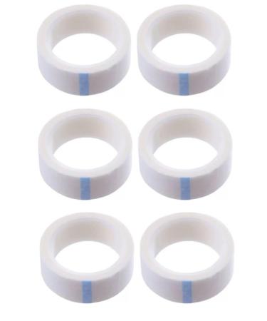 6 Rolls Micropore Surgical Tape Microporous Tape 1.25cm X 9.1m Self-Adhesive First Aid Medical Tape Hypoallergenic Earring Earring Cover Up Tape (White) Multicolor