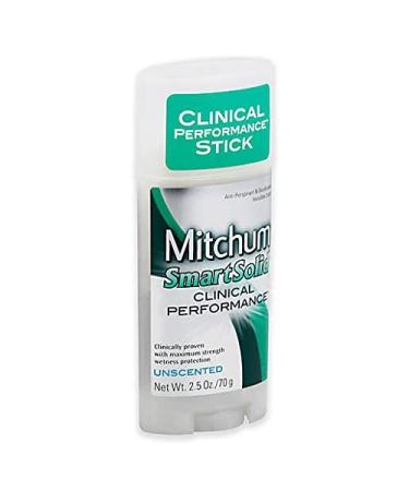 Mitchum Smart Solid Clinical Performance Unscented 2.5oz - Pack of 4 - Buy Online on GoSupps.com