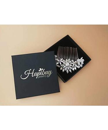 Rose Gold Clear Crystal Wedding Hair Comb with Extra Pins | Hapibuy Wedding Headpiece - Buy Online on GoSupps.com