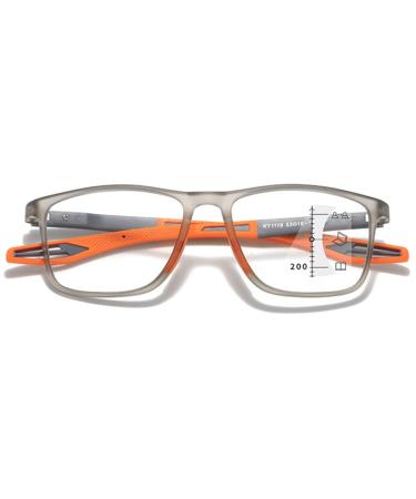 Vevesmundo Shitlill Progressive Multifocus Sporty Tr90 Light Sport Men Women Women Blow Light Filter Showing Aid Glasses Showlings - 1 piece of gray & orange 2.5 X