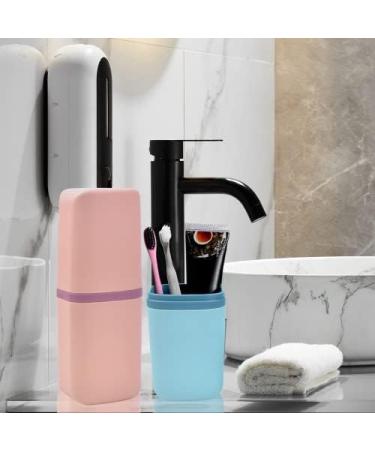 AvoDovA Travel Toothbrush Cup 3Pcs Portable Toothbrush Case Plastic Travel Toothbrush Holder for Travel Business Trip Home School Supplies - Buy Online on GoSupps.com