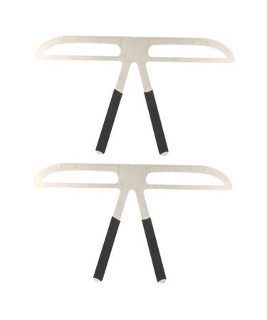 NOLITOY 2pcs Three-point Balance Positioning Kit Kits Tool Eyebrow Ruler Stencil Calipers Eyebrow Shape mediumx2pcs As Shownx2pcs