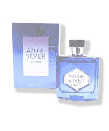 Azure Silver Extreme Designer EDT Cologne Long Lasting Spray Eau de Toilette - 100ml - Buy Online on GoSupps.com