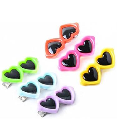 Carykon 20Pcs Dog Hair Clips - Heart Sunglass Pet Hair Bows - Multicolor Animal Hair Barrettes - Buy Online on GoSupps.com