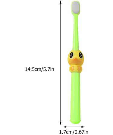 4-Piece Cartoon Children's Toothbrush Set - Sensitive Micro Bristles for Kids & Adults | Duck Design for Gentle Oral Care - Buy Online on GoSupps.com