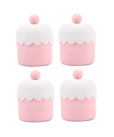 FRCOLOR 4 Pcs Facial Foamer Skin Care Foam Maker Face Cleaners Empty Pump Bottles Facial Cleaning Tools Bubbling Tools Bubble Pink Bubble Net Plastic Handwashing Fluid