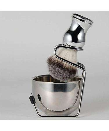 QWAMBVZE Shaving Set - Stainless Steel Soap Dish Brush & Holder | Premium Nylon Brush for Superior Shaving Experience - Buy Online on GoSupps.com